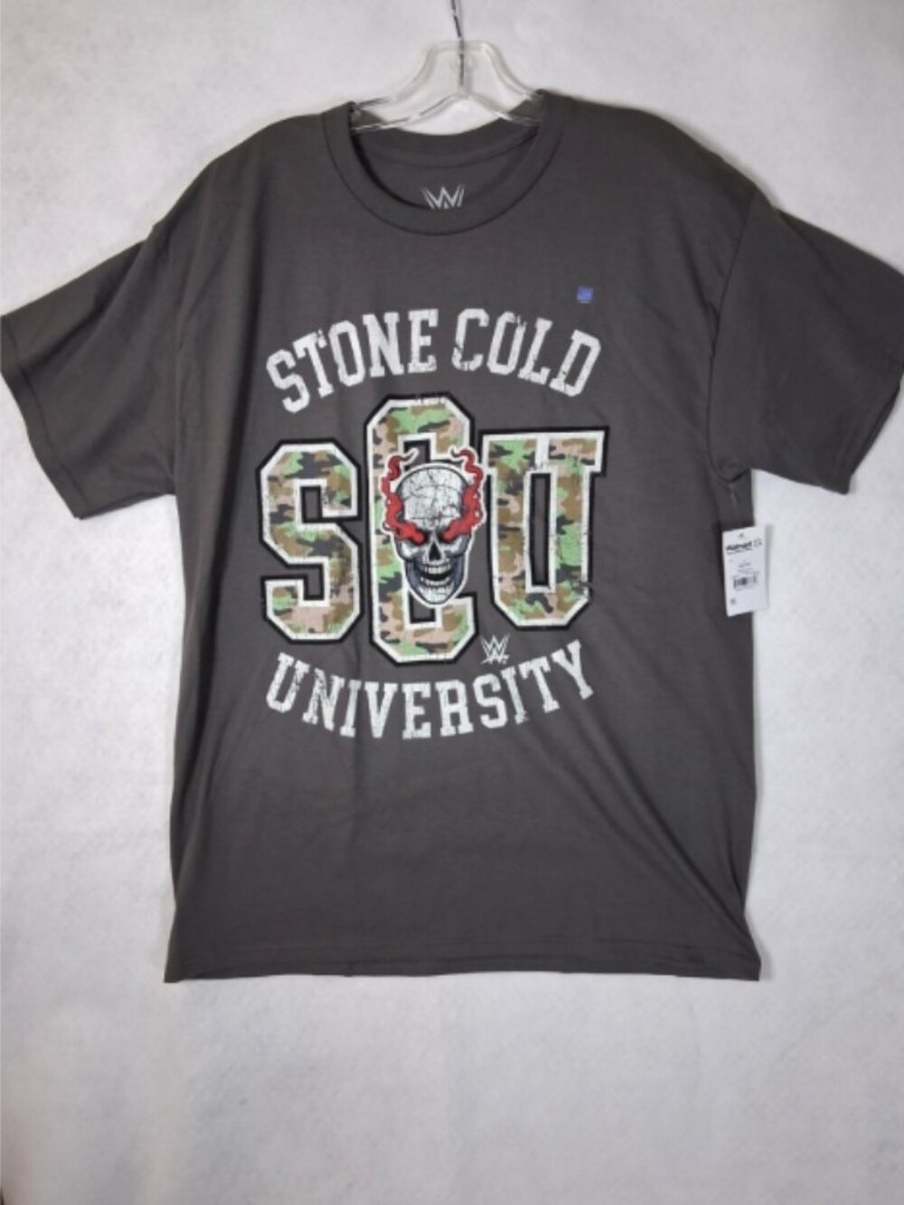NEW Stone Cold University T-shirt Men's L Steve Austin WWE Wrestling SCU Skull